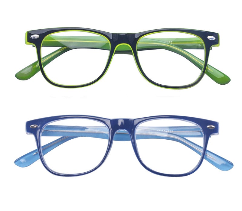 Outray 2 Pack Kids Computer Blue Light Blocking Glasses for Boys and Gilrs Age 3-12 Anti Eyestrain (Set Green+Blue, 46) - Image 2