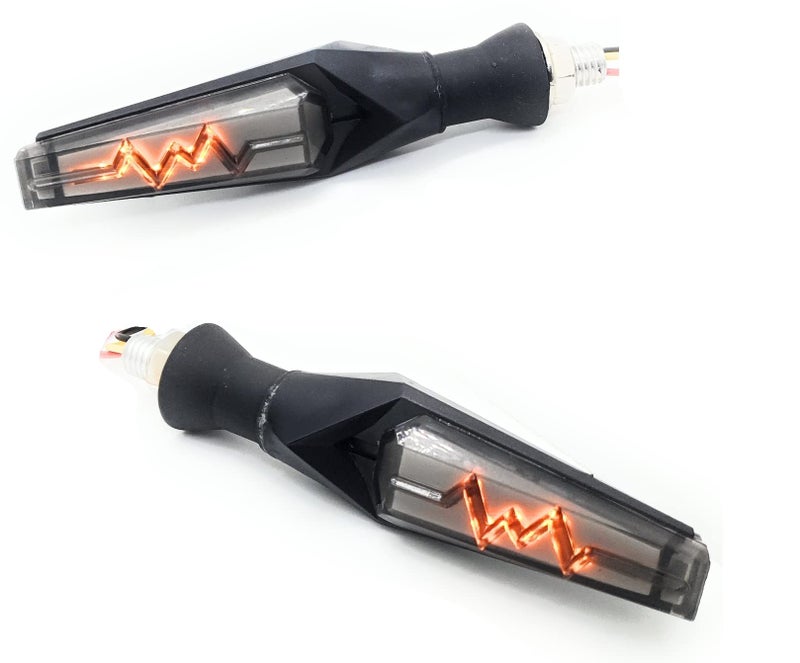 AUTOPOWERZ® LED Running Light DRL Bike Turn Signal Indicator Lamp Universal for Motorbikes - Pack of 2/Yellow-White - Image 1