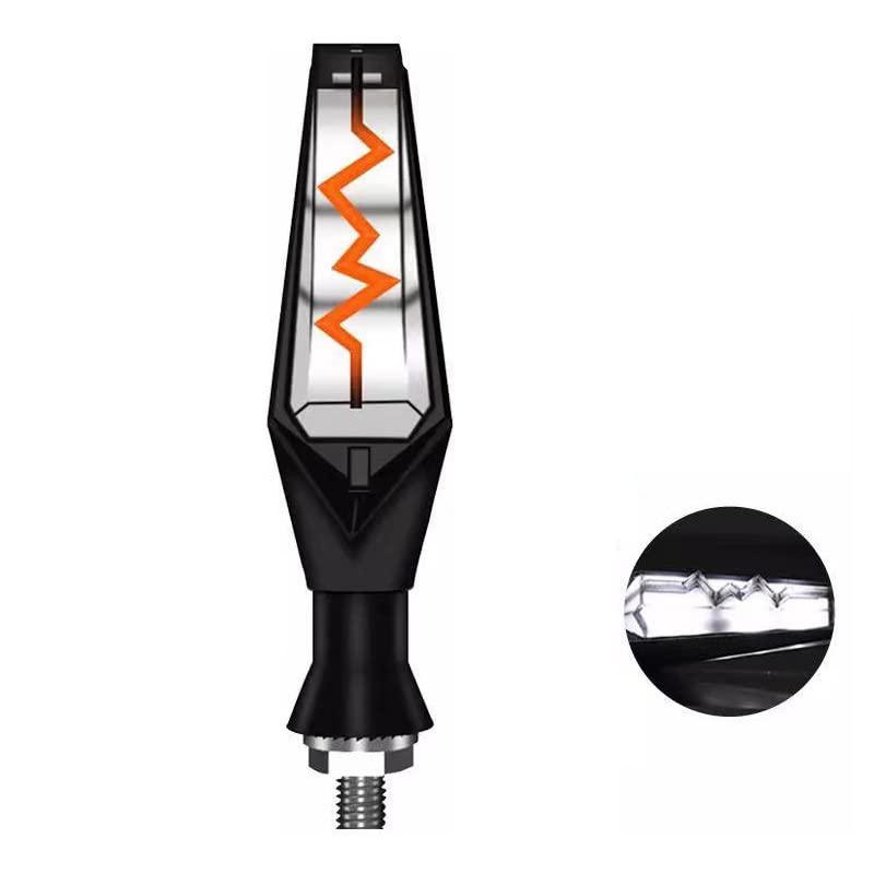 AUTOPOWERZ® LED Running Light DRL Bike Turn Signal Indicator Lamp Universal for Motorbikes - Pack of 2/Yellow-White - Image 3