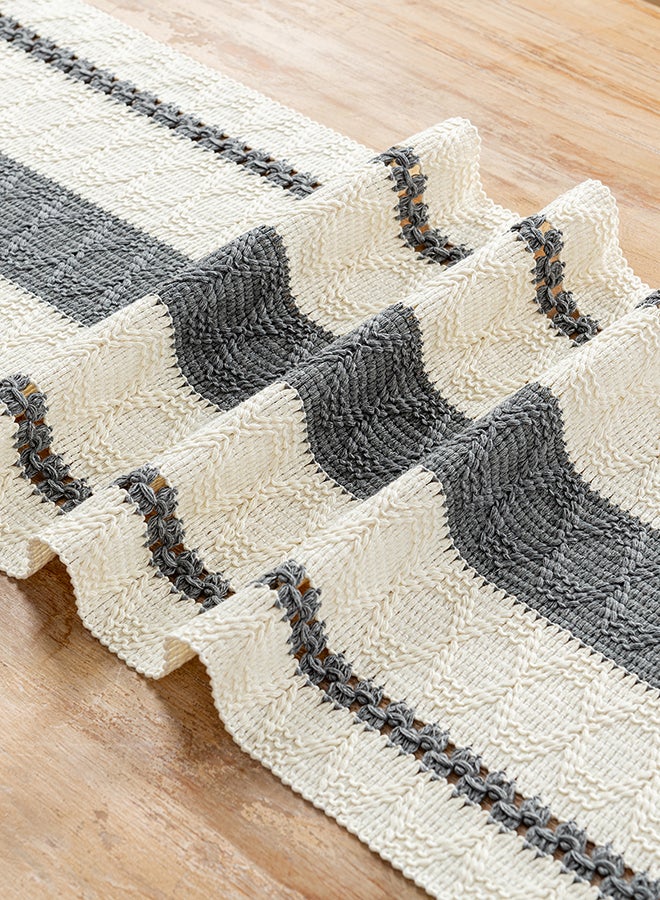 Fancy Homi Boho Chic Macrame Table Runner for Home Decor, Farmhouse Style with Tassels, Perfect for Party Bohemian - 30x230 cm - Grey - Image 5