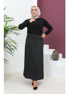 Sefa Merve Plus Size Camisole Skirt 4271-05 Black  - Image 1