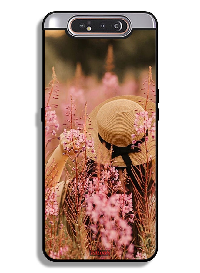 Tolwak Samsung Galaxy A80 Protective Case Cover Hat Girl In Flowers - Image 1