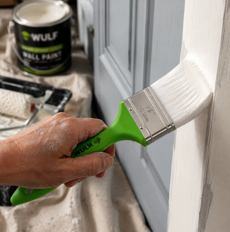 Wulf 2.5-Inch Professional Paint Brush with Ergonomic Non-Slip Comfort Grip Handle, Heavy Duty Utility Painting Bristle Brush for Home Wall Decoration and Industrial Touch-Ups - Image 4