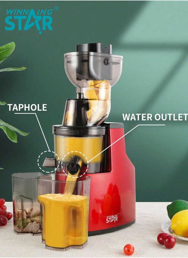 WINNINGSTAR - Slow Masticating Juicer, Slow juicer, Fruit/Vegetable Juicer, Cold Press Juicer with High Output ST-1000 Red - Image 1