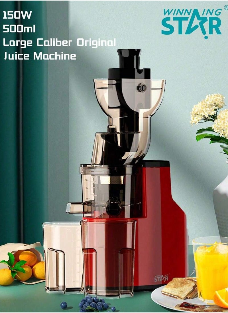 WINNINGSTAR - Slow Masticating Juicer, Slow juicer, Fruit/Vegetable Juicer, Cold Press Juicer with High Output ST-1000 Red - Image 1