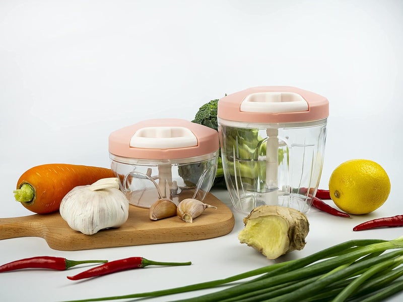 KAUKKO Manual Garlic Grinder Chopper Meat Cutter Hand Pull Chop Chopper Manual Food Processor by KAUKKO 02PINKS - Image 4