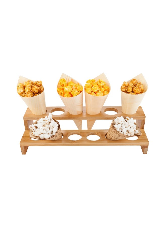 Restaurantware Multi Level Food Cone and Sushi Hand Roll Display Stand: Perfect for Restaurants, Catered Events, and Buffets - Holds 12 Cones - Made from Organic Bamboo - 1ct Box - Image 2