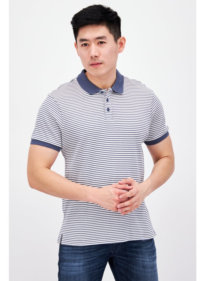 Men Regular Fit Stripe Short Sleeve Polo Shirt, Blue - pzsku/Z4A6470F936A43DC74876Z/45/_/1727187794/a92eb4e0-2e41-4d30-9d0a-1b29486f6d49