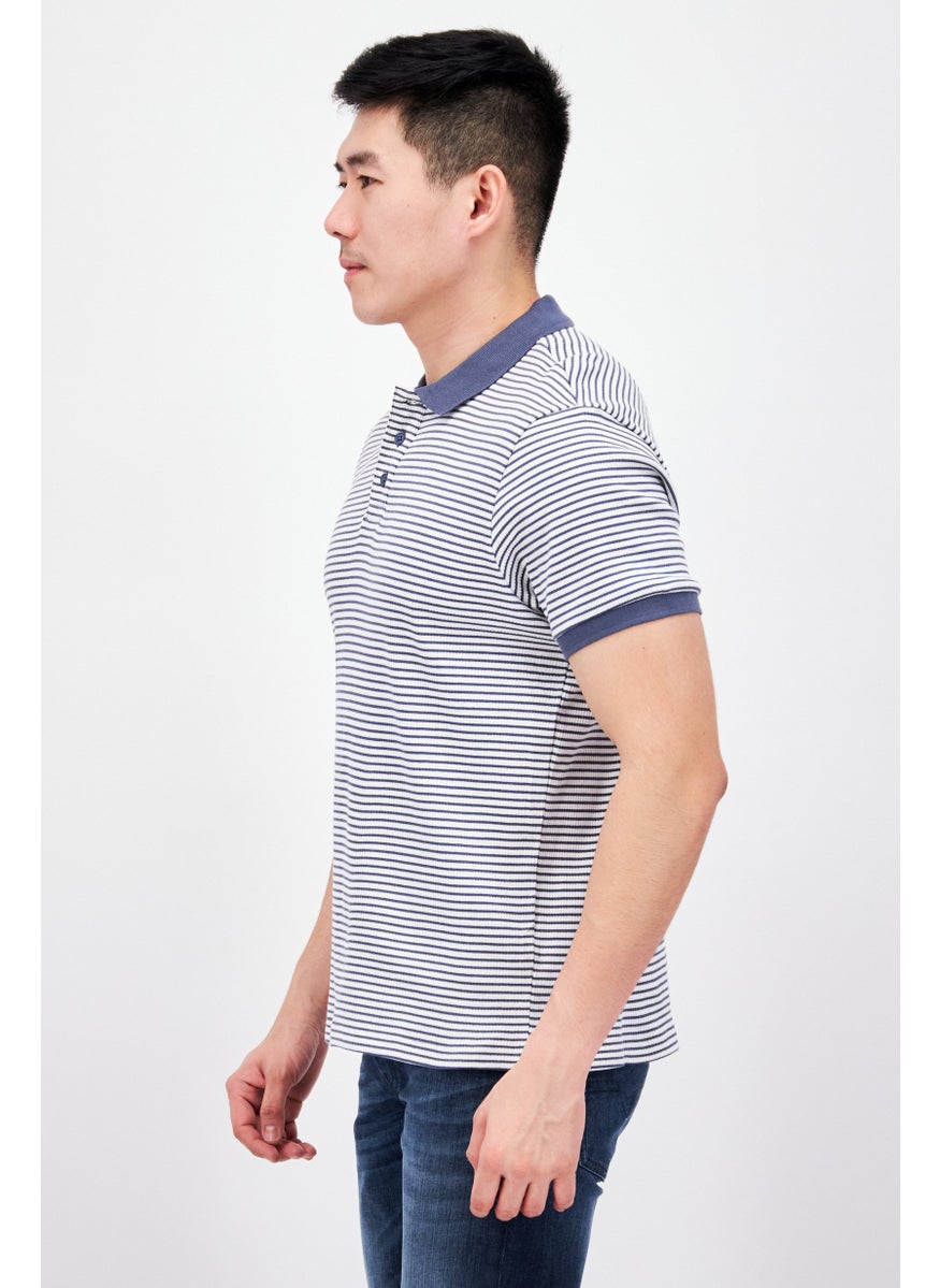 Men Regular Fit Stripe Short Sleeve Polo Shirt, Blue - pzsku/Z4A6470F936A43DC74876Z/45/_/1727187958/9a1cb272-f472-4e08-b1cd-25f0f3ec0c9c