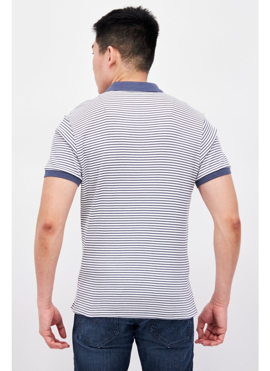 Men Regular Fit Stripe Short Sleeve Polo Shirt, Blue - pzsku/Z4A6470F936A43DC74876Z/45/_/1735568129/a42d9046-5ba4-4de0-bc25-a4337e4efe39