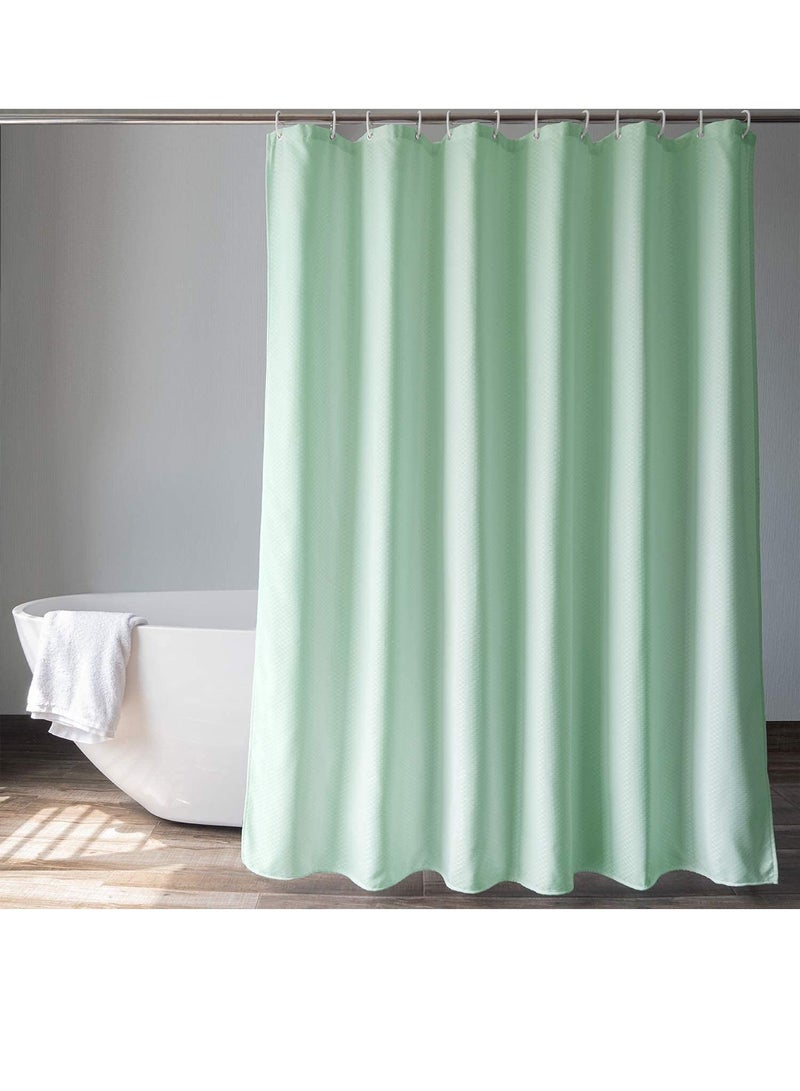 Rubik Premium Shower Curtain Waterproof Thickened Polyester Fabric Durable Mildew Stain Resistant Stylish Curtain (180 x 180 cm) Green  - Image 1