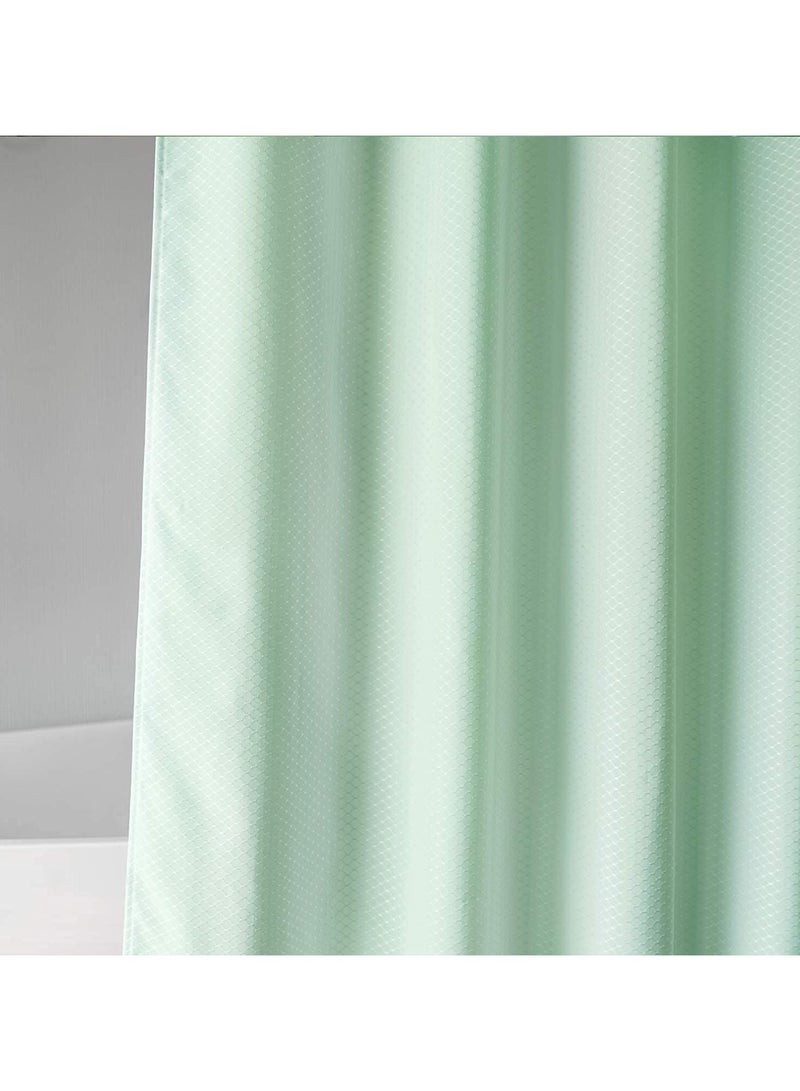 Rubik Premium Shower Curtain Waterproof Thickened Polyester Fabric Durable Mildew Stain Resistant Stylish Curtain (180 x 180 cm) Green  - Image 5