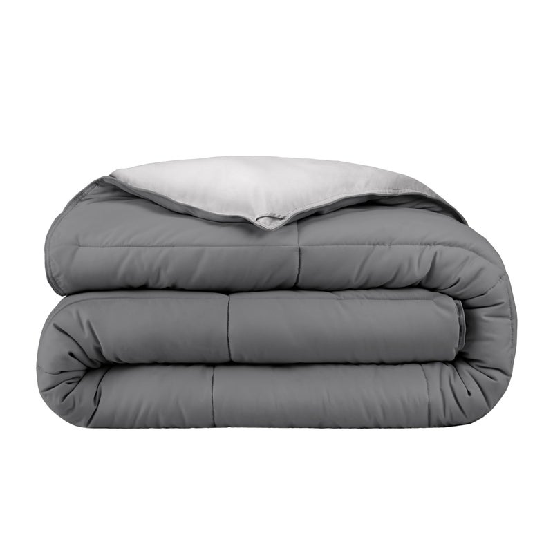 Bare Home Bare Home Oversized King Comforter  Reversible Colors  Goose Down Alternative  UltraSoft  Premium 1800 Series  All Season Warmth  Bedding Comforter Oversized King GreyLight Grey 