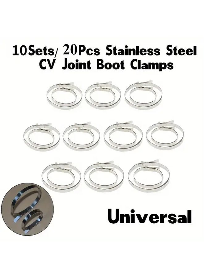 Stainless Steel CV Axle Dust Cover Clamp Kit 10 Pairs for Cars ATV - Image 3