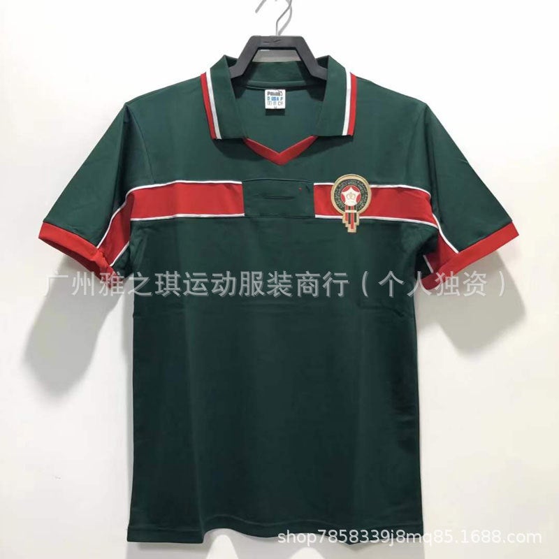 قميص منتخب جنوب أفريقيا والمغرب وتركيا لكرة القدم بأكمام قصيرة نسخة تايلاند الرياضية تي شيرت ريترو A - Image 3