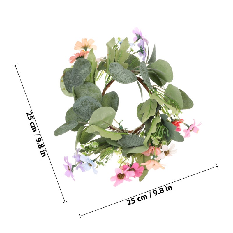 Artificial Eucalyptus Wreath Door Hanging Wreath Fall Candle Wreath - Image 2