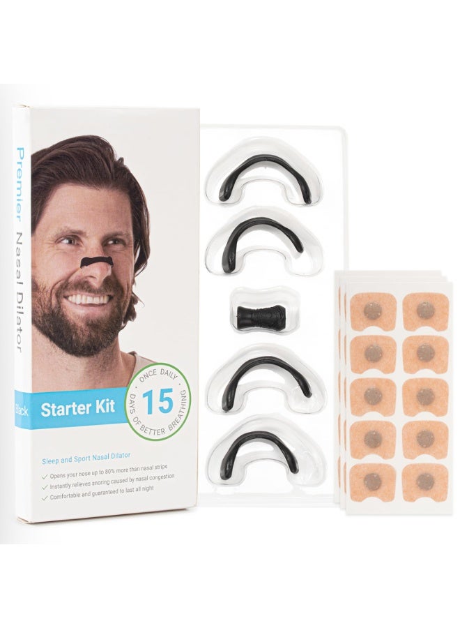 Magnetic Nasal Strips Anti Snoring (15 Pairs) – Black Round Nasal Dilator for Congestion Relief & Better Breathing Support, Sports, Sleep & Daily Use, Comfortable Skin-Friendly Fit - Image 1
