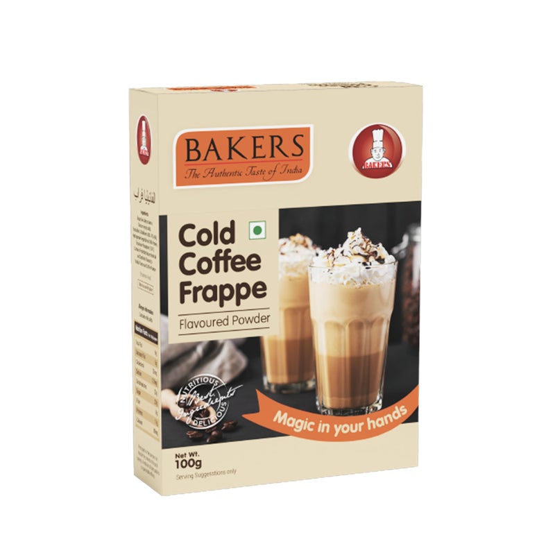 BAKERS Cold Coffee Frappe Powder | 100% Veg | Refreshing & Creamy | for Frappe, Shakes & Cold Coffee | Pack of 3 (100 gm x 3) - Image 1