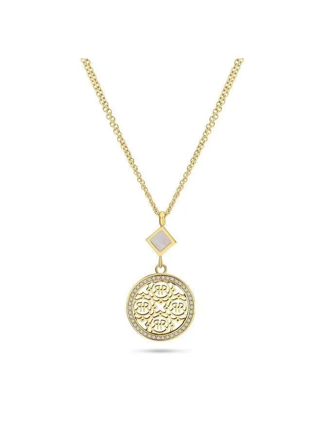 CERRUTI 1881 Arabesque Gold Plated Stainless Steel Pendant Necklace for Women