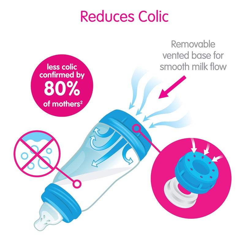 MAM Easy Start Anti-Colic Bottle, Baby Essentials, Medium Flow Bottles with Silicone Nipple, Baby Bottles for Baby Girl, Designs May Vary, 9oz (Pack of 2) - Image 4