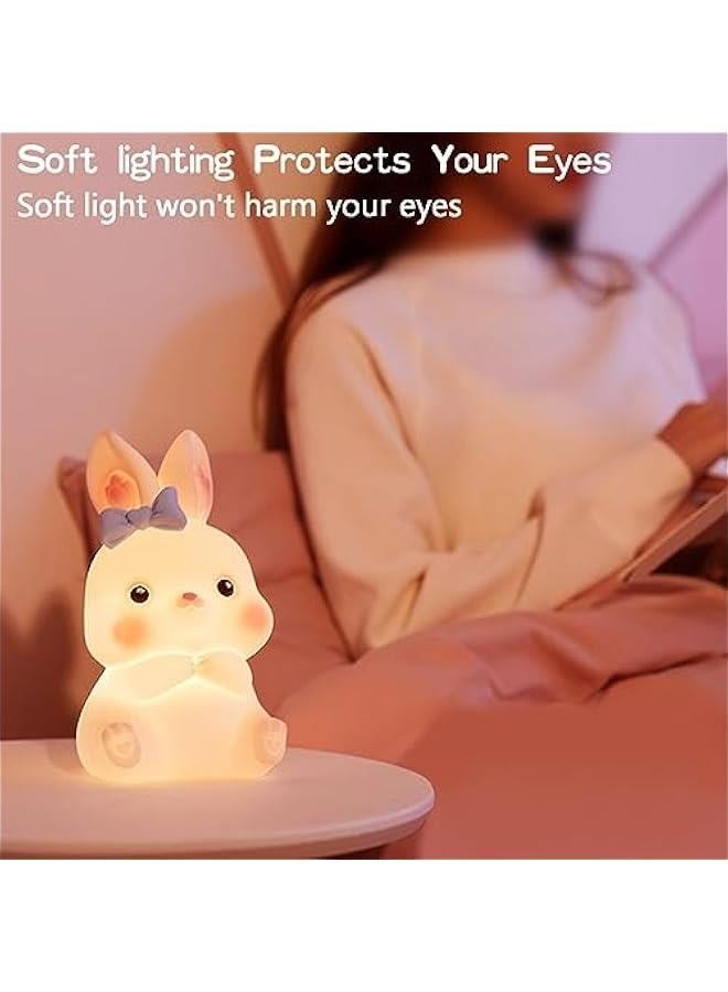 ضوء الليل للأطفال، مصباح أرنب لطيف مصنوع من السيليكون مع جهاز تحكم عن بعد، مصباح سرير حيواني كيوت للنساء والفتيات، ضوء LED لليلة الأرنب لغرف الأطفال وغرف نوم الصغار - Image 4