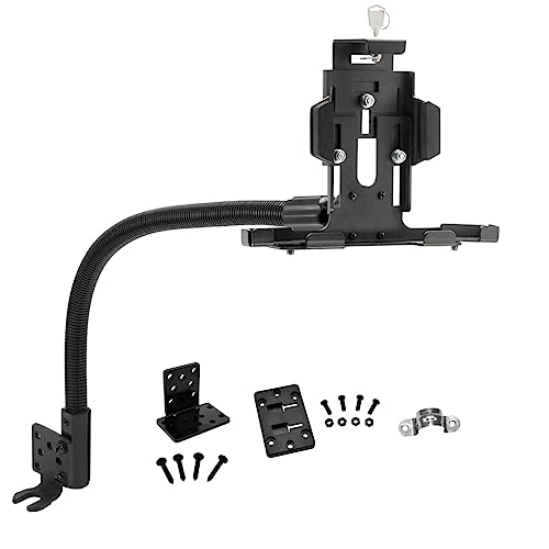 ARKON Mounts Metal Seat Rail or Floor Mount Locking Tablet Holder with Adjustable arm for car or Trucks Works with iPad Air 5th Gen iPad 9th Gen Easy Installation HeavyDuty Components TAB488L22AL - Image 1