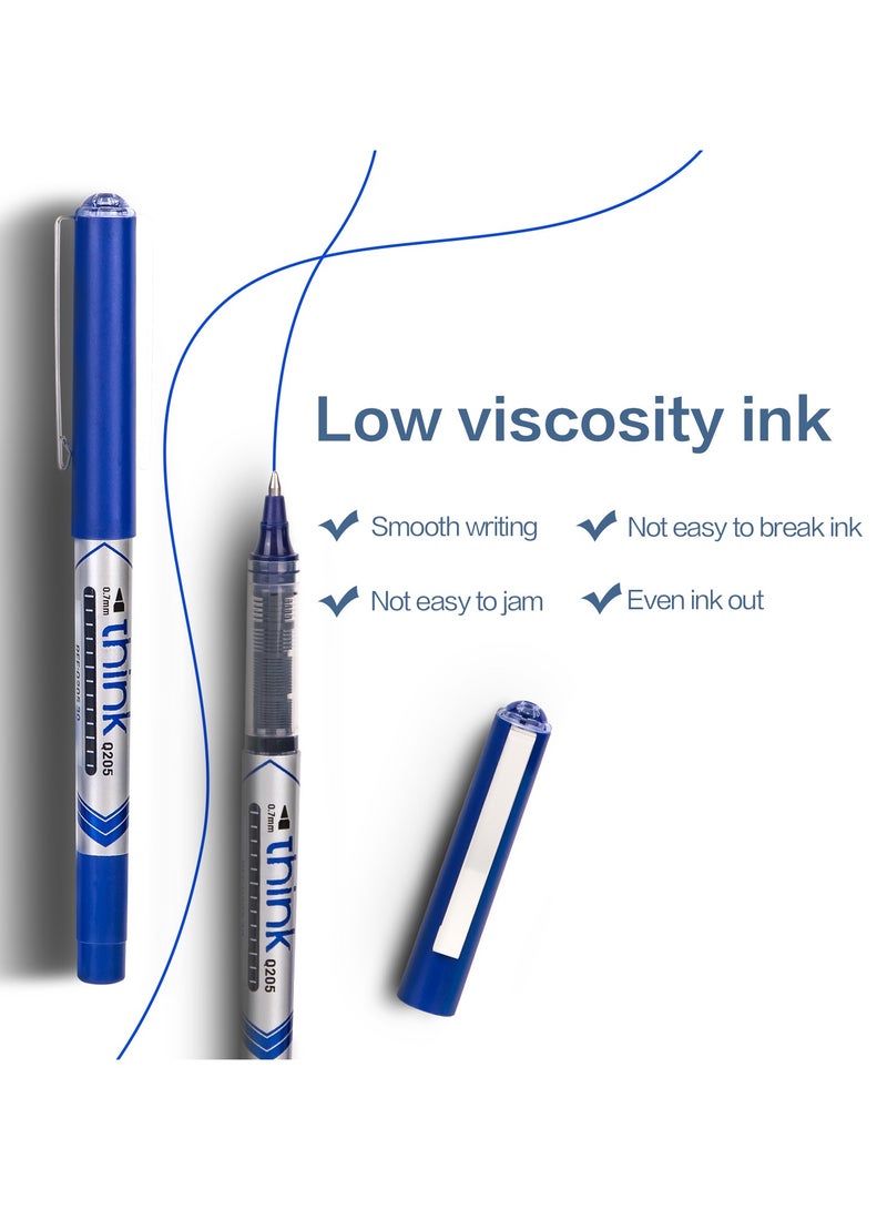 Deli EQ20530 0.7mm Blue Roller Pens 12pcs – Ideal for School, Office, and Daily Writing - Image 4