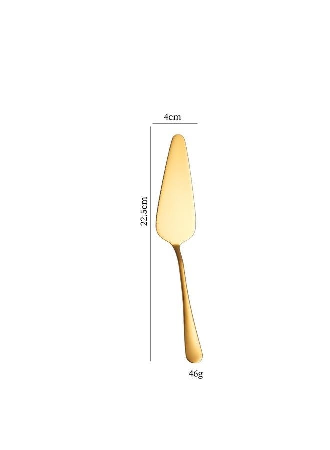 2-Piece Premium Cake Cutting Set, Exquisite Knife and Server with Serrated Design, Includes Cake Knife and Pie Spatula for Pastry, Pizza and Desserts (Gold) - Image 3