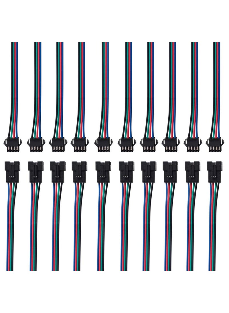 BTF-LIGHTING BTF-LIGHTING 10 Pairs 4pin SM JST 15cm Cable Female/Male connectors for Led Strip RGB 5050 3528 WS2801 APA02 WS2815 WS2813  - Image 1