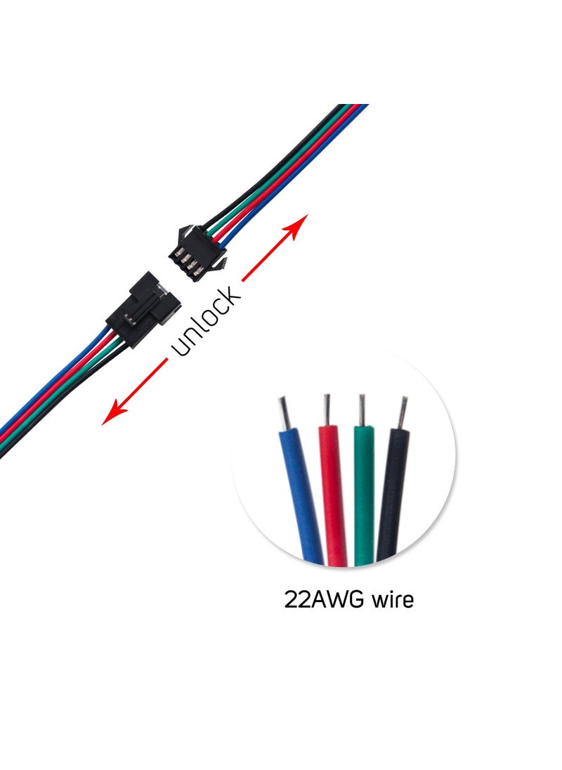 BTF-LIGHTING BTF-LIGHTING 10 Pairs 4pin SM JST 15cm Cable Female/Male connectors for Led Strip RGB 5050 3528 WS2801 APA02 WS2815 WS2813  - Image 3