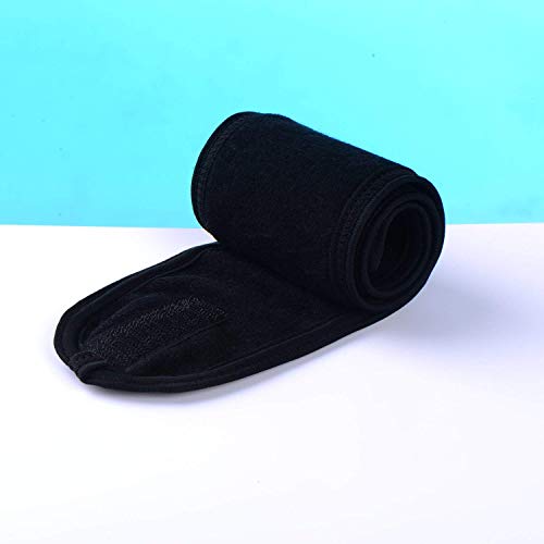 Onwon 2 Pack Facial Spa Headband with Magic Tape - Terry Cloth Head Wrap for Bath, Makeup, Yoga and Sport, Black - Image 2