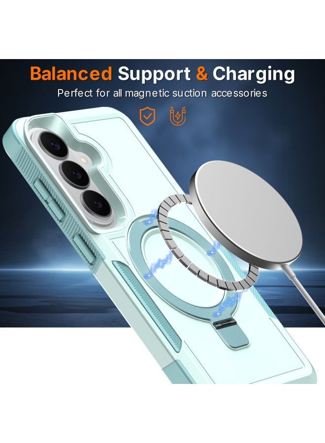 3-in-1 Shockproof Magnetic Phone Case For Samsung Galaxy S25/S26 Ultra, Rotatable Ring Kickstand Protective Cover - Image 4