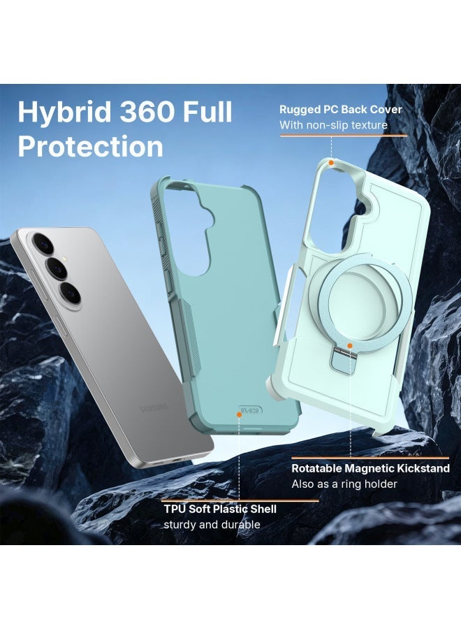3-in-1 Shockproof Magnetic Phone Case For Samsung Galaxy S25/S26 Ultra, Rotatable Ring Kickstand Protective Cover - Image 2