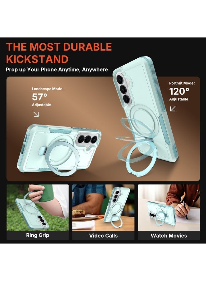 3-in-1 Shockproof Magnetic Phone Case For Samsung Galaxy S25/S26 Ultra, Rotatable Ring Kickstand Protective Cover - Image 3