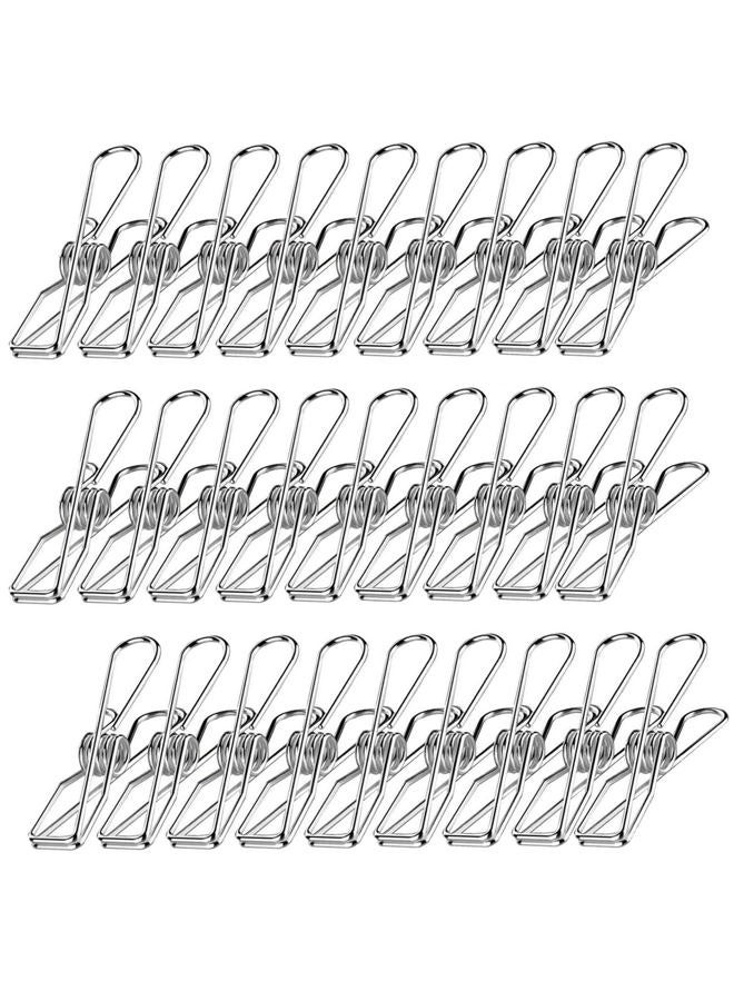 Skroad Clothes Pegs, 60 Pack Rustproof Stainless Steel Clothes Pegs for Clothesline, Strong Grip Clothesline Clips, Clothes Pegs Clips for Snack Bags, Towels, Picture, Paper, Kitchen, Office - Image 1