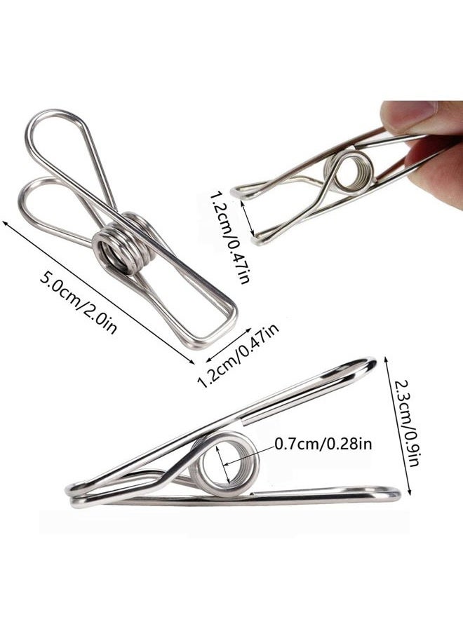 Skroad Clothes Pegs, 60 Pack Rustproof Stainless Steel Clothes Pegs for Clothesline, Strong Grip Clothesline Clips, Clothes Pegs Clips for Snack Bags, Towels, Picture, Paper, Kitchen, Office - Image 3