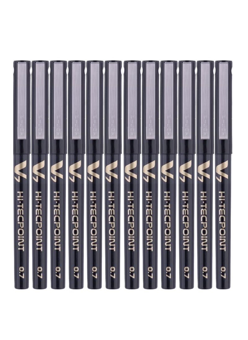 PILOT 12-Piece Hi-tecpoint V7 Fine Rollerball Pen Black Ink  - Image 1