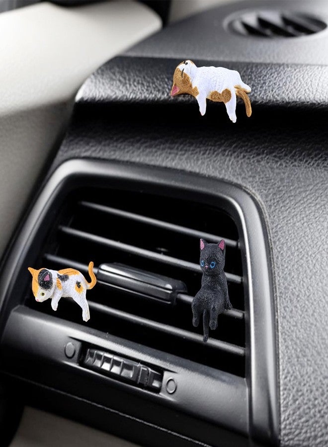 UPIQNG 5 Pcs Mini Cat Figurines Computer Monitor Decor Cute Resin Cats Accessories Interior for Computer Monitors, Car Screens, Desks (Mini Cute Cat - 1 to 5 Styles) - Image 4