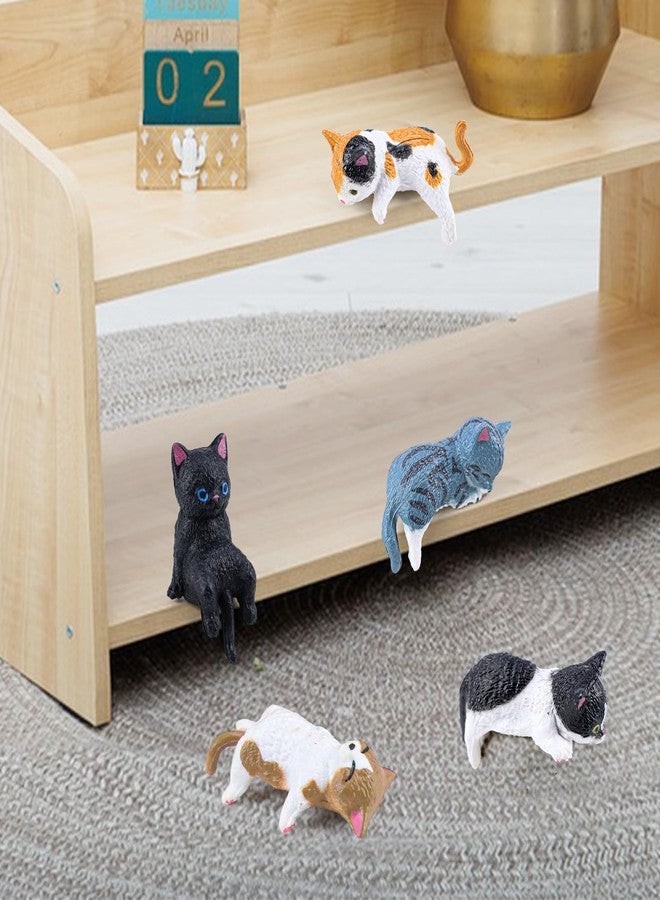 UPIQNG 5 Pcs Mini Cat Figurines Computer Monitor Decor Cute Resin Cats Accessories Interior for Computer Monitors, Car Screens, Desks (Mini Cute Cat - 1 to 5 Styles) - Image 5