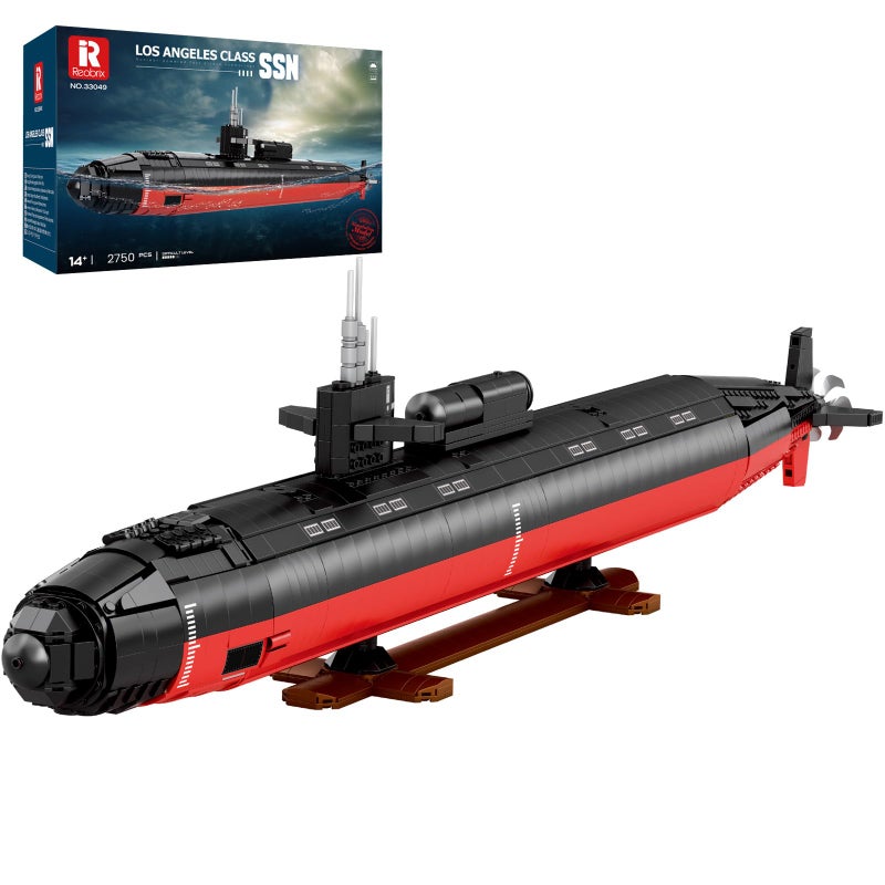 Reobrix Nuclear Submarine Building Sets for Adults, 1:125 Military Los Angeles Class SSN Submarine Model 33049, Striking Display Piece Home Decor, Collectible Submarine Toy Gifts for 14+ (2750 PCS) - Image 1