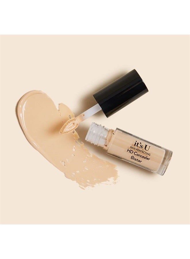 Sistar it's U Skin Perfecting HD Concealer Full Coverage Lightweight Long Lasting Correcting Liquid Contour Cover Masker Makeup 5 ml / 0.17 fl. oz (Honey Beige) - Image 1