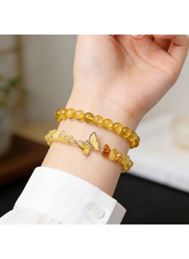 PAWSONIFY 2 PCS Crystal Beaded Bracelets, Natural Gemstone  8mm Crystal Beaded Bow Gemstone Bead Ladies Girls Bracelets Protection Lucky - Image 4
