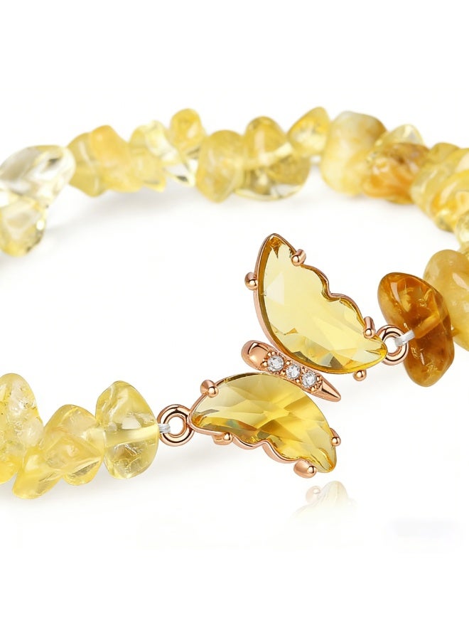 PAWSONIFY 2 PCS Crystal Beaded Bracelets, Natural Gemstone  8mm Crystal Beaded Bow Gemstone Bead Ladies Girls Bracelets Protection Lucky - Image 5