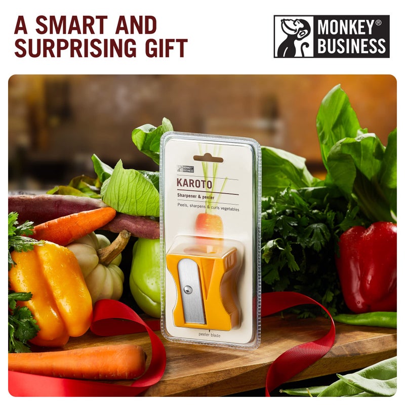 Monkey Business Karoto Carrot Sharpener & Vegetable Peeler â€“ Fun and Unique Kitchen Gadget for Carrots, Cucumbers, and More (Yellow) - Image 5