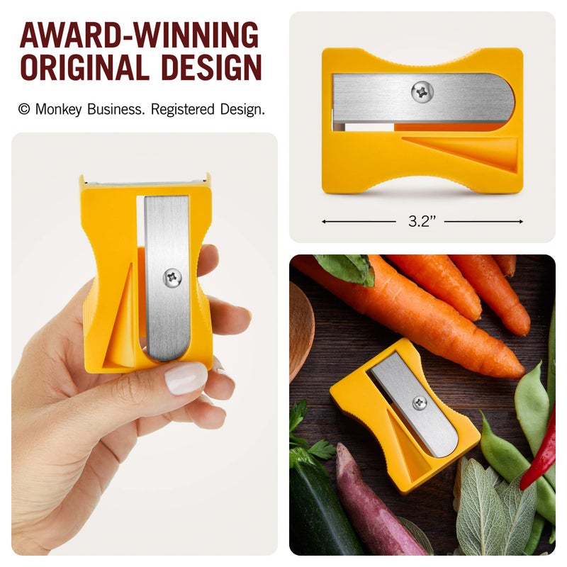 Monkey Business Karoto Carrot Sharpener & Vegetable Peeler â€“ Fun and Unique Kitchen Gadget for Carrots, Cucumbers, and More (Yellow) - Image 4