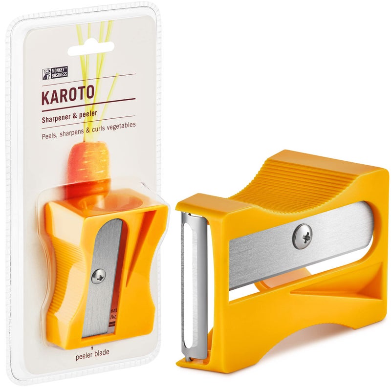 Monkey Business Karoto Carrot Sharpener & Vegetable Peeler â€“ Fun and Unique Kitchen Gadget for Carrots, Cucumbers, and More (Yellow) - Image 1