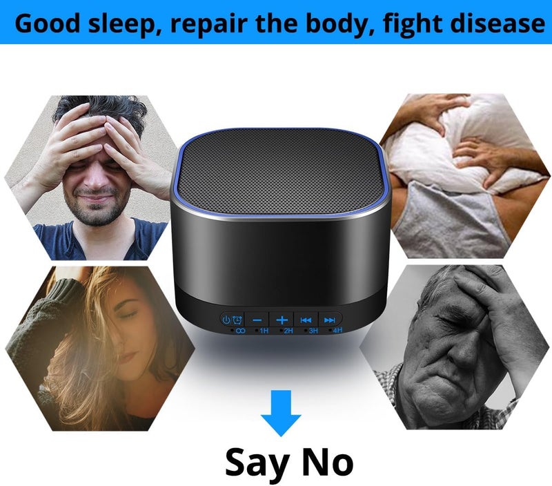 Magicteam White Noise Machine with 20 Non Looping Natural Soothing Sounds Memory Function 32 Levels of Volume Powered by AC or USB and Sleep Sound Timer Therapy for Baby Kids Adults Black - Image 4