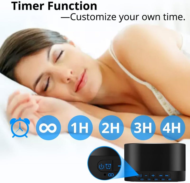 Magicteam White Noise Machine with 20 Non Looping Natural Soothing Sounds Memory Function 32 Levels of Volume Powered by AC or USB and Sleep Sound Timer Therapy for Baby Kids Adults Black - Image 3