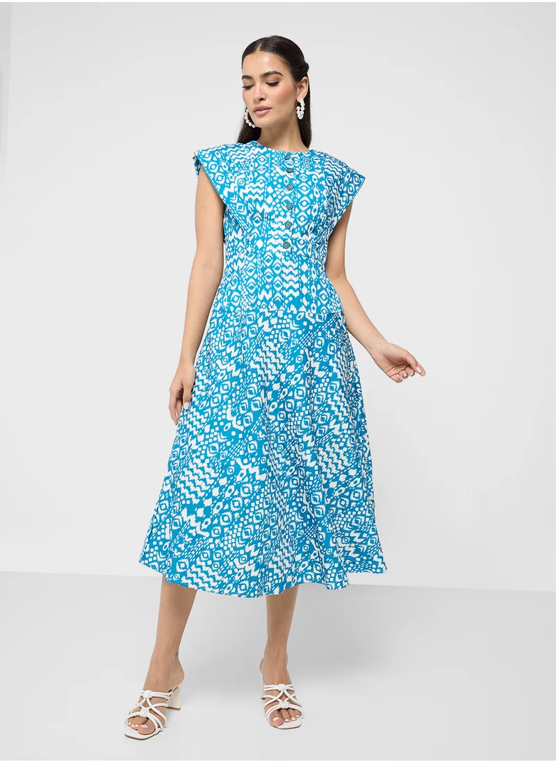 ايلا Monotonal Print Dress