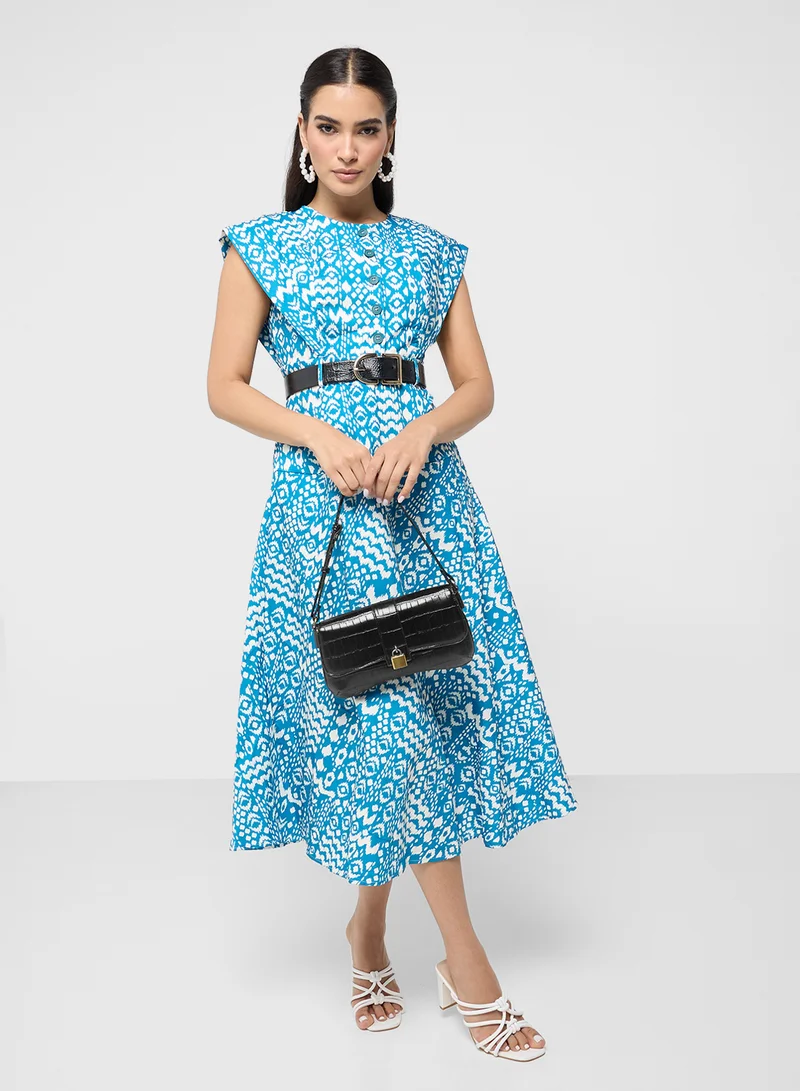 ELLA Printed Poplin Dress